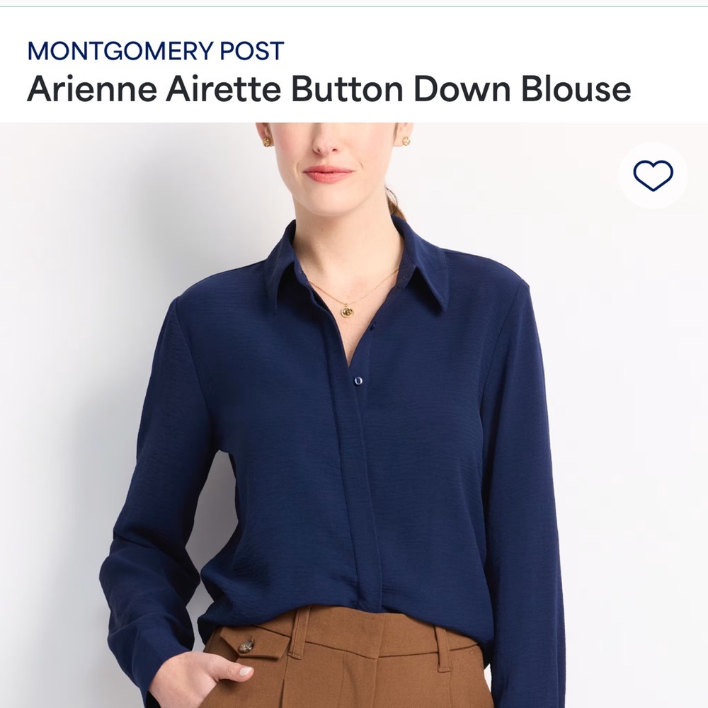 👩‍💼 Dark Blue Button-Down Shirt